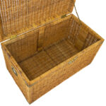 Vintage Woven Wicker Trunk with Glass Top - Image 5
