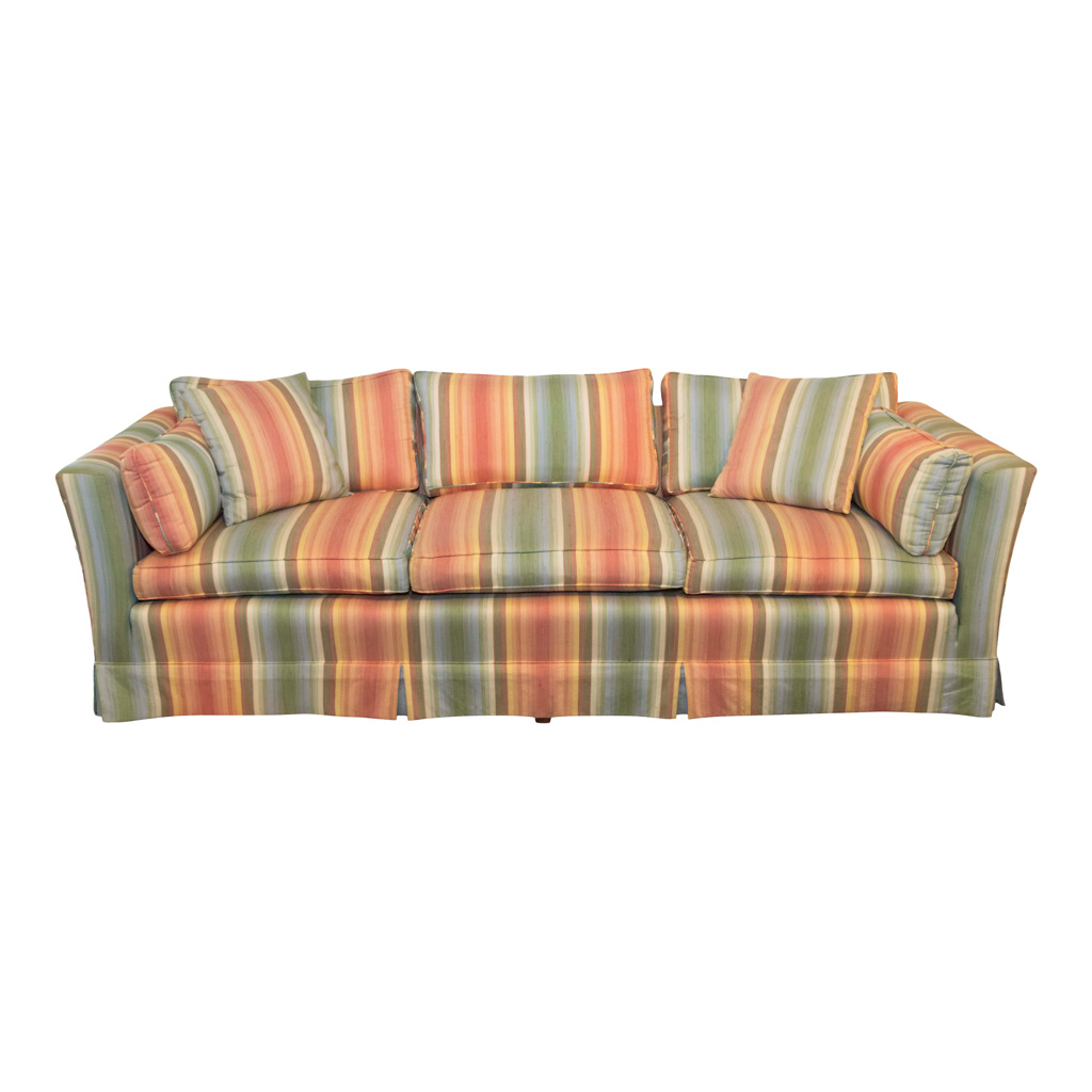 Leather Upholstered Camelback Sofa with Nailhead Trim | Grandview ...