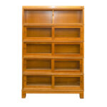 Vintage 5-Tier Bookcase with Sliding Glass Doors