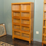 Vintage 5-Tier Bookcase with Sliding Glass Doors - Image 6
