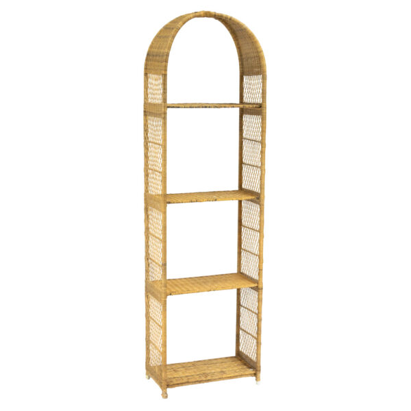 Vintage Arched Top Wicker Etagere - Image 1