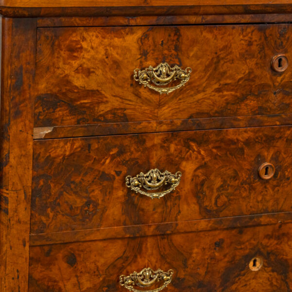Antique Burled Walnut Slant Desk - Image 5