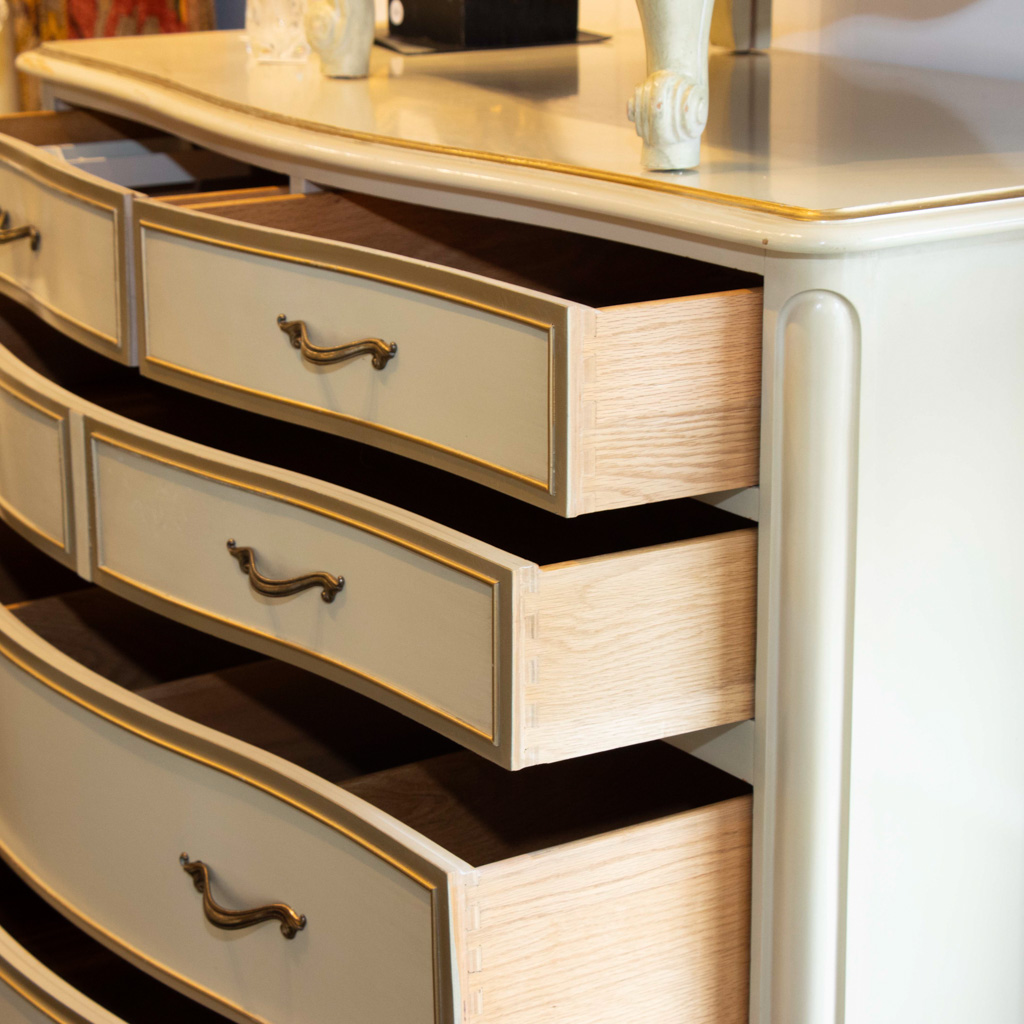 off white dresser with gold trim Vintage DREXEL French 7 Drawer Chest in and 0813-beatclock