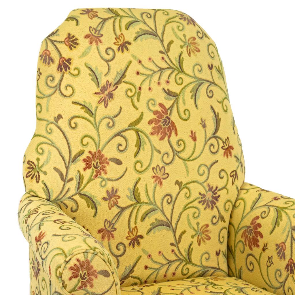 Yellow floral accent chair hot sale