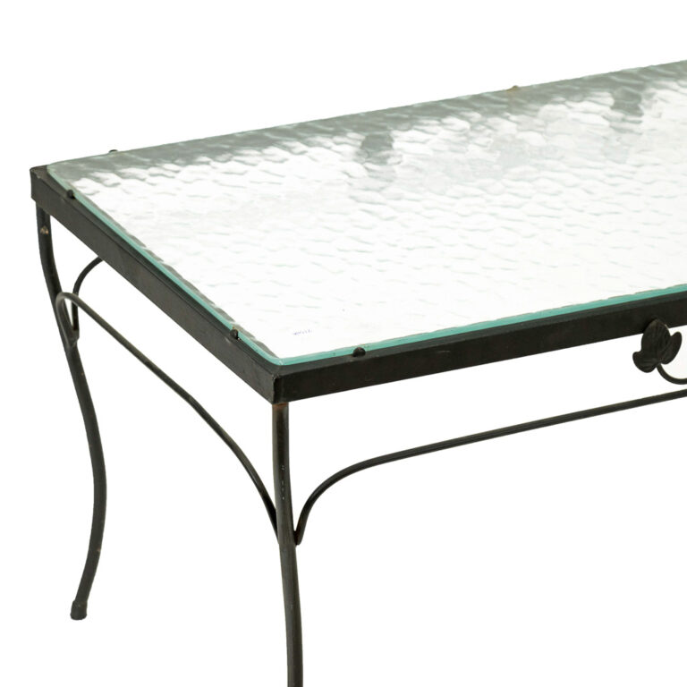 Vintage Wrought Iron and Glass Outdoor Coffee Table | Grandview Mercantile