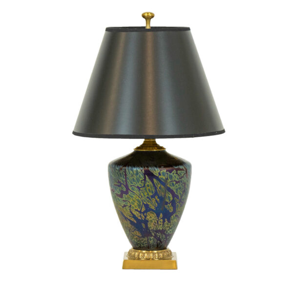 WILDWOOD Iridescent Art Glass Lamp with FREDERICK COOPER Shade ...