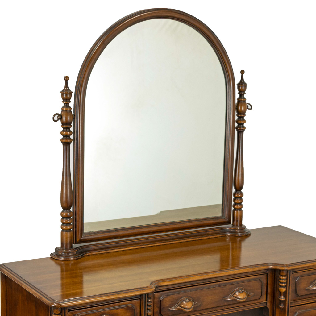 antique vanity with 3 mirrors