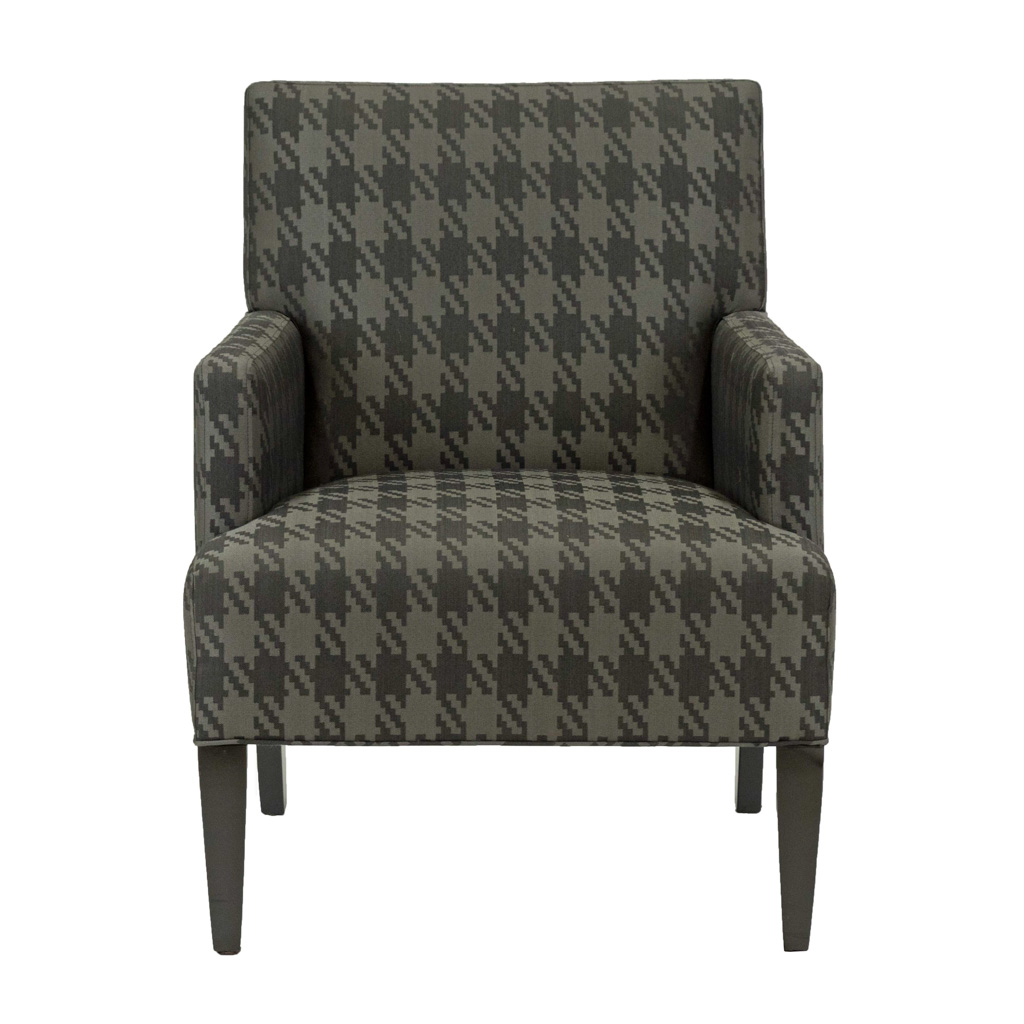 CRATE BARREL Tux Chair in Black and Grey Houndstooth Grandview