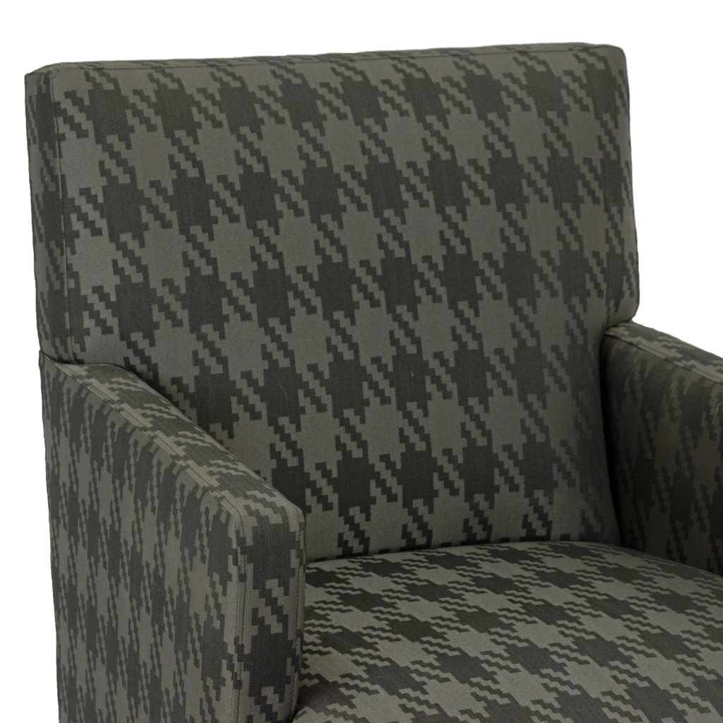 CRATE BARREL Tux Chair in Black and Grey Houndstooth Grandview