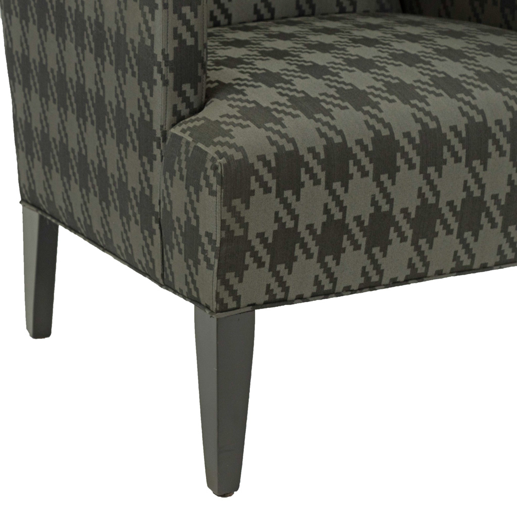 CRATE BARREL Tux Chair in Black and Grey Houndstooth Grandview