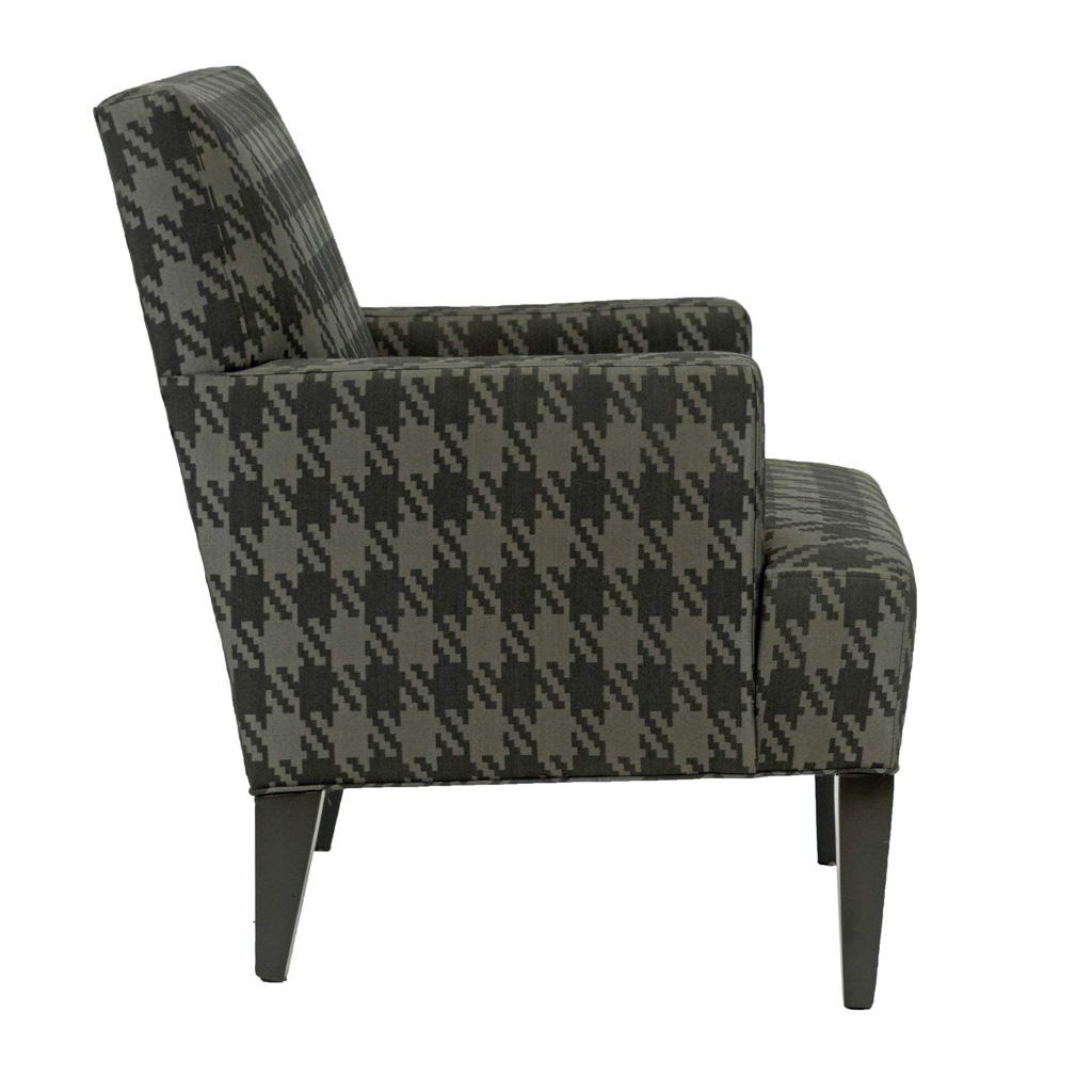 CRATE BARREL Tux Chair in Black and Grey Houndstooth Grandview