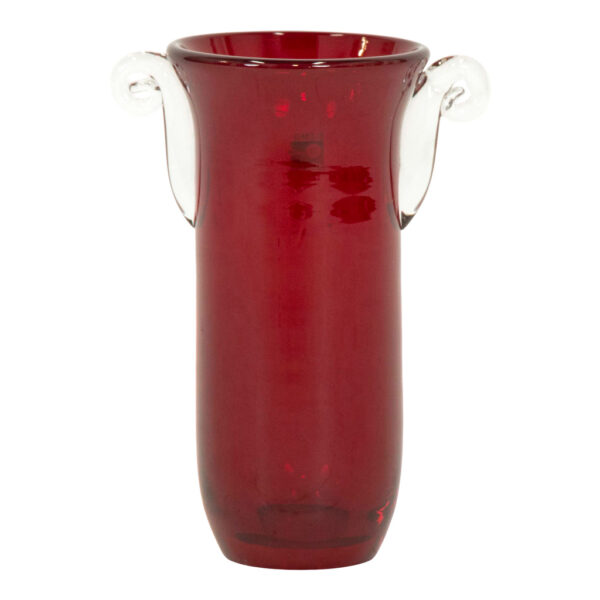 Blenko Red Glass Vase With Handles Grandview Mercantile 1556