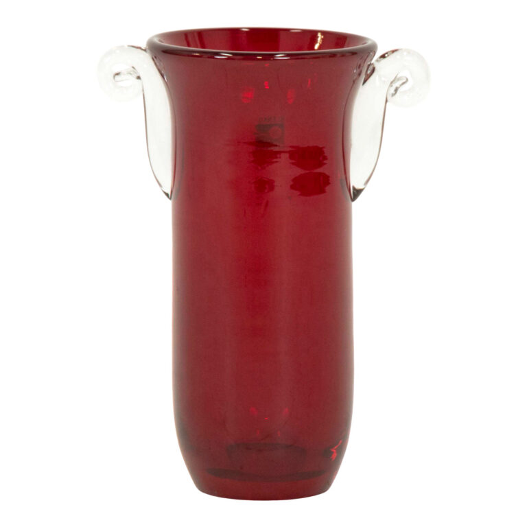 Blenko Red Glass Vase With Handles Grandview Mercantile 2492