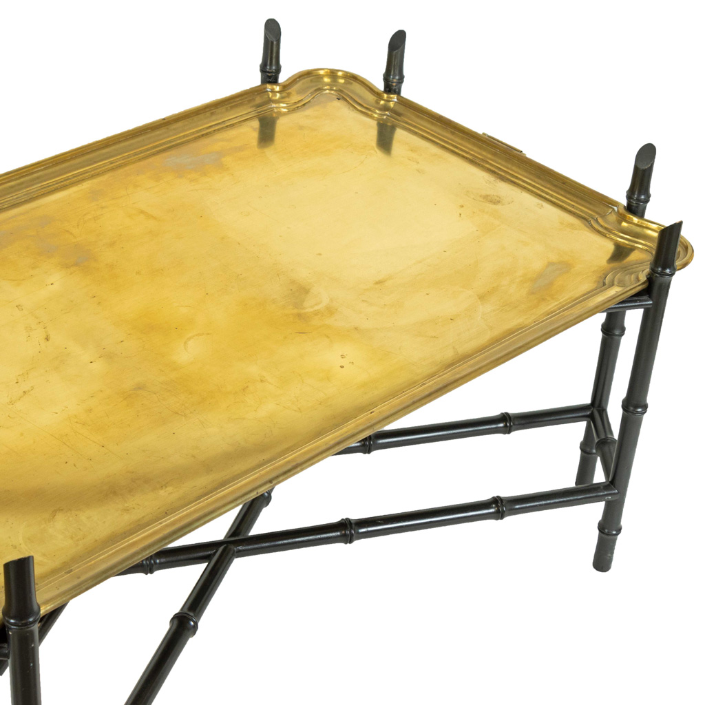 Brass Tray Coffee Table on Bamboo Style Base