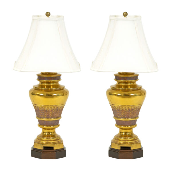 Pair of FREDERICK COOPER Brass Urn Table Lamps | Grandview Mercantile