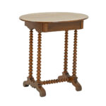 Single Drawer Oval Side Table with Spindle Legs