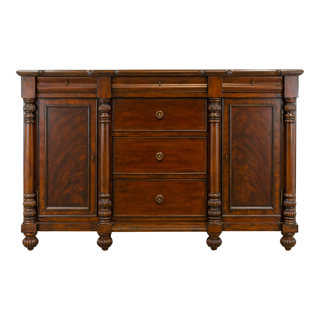 Antique Inlaid Flame Mahogany Sideboard | Grandview Mercantile