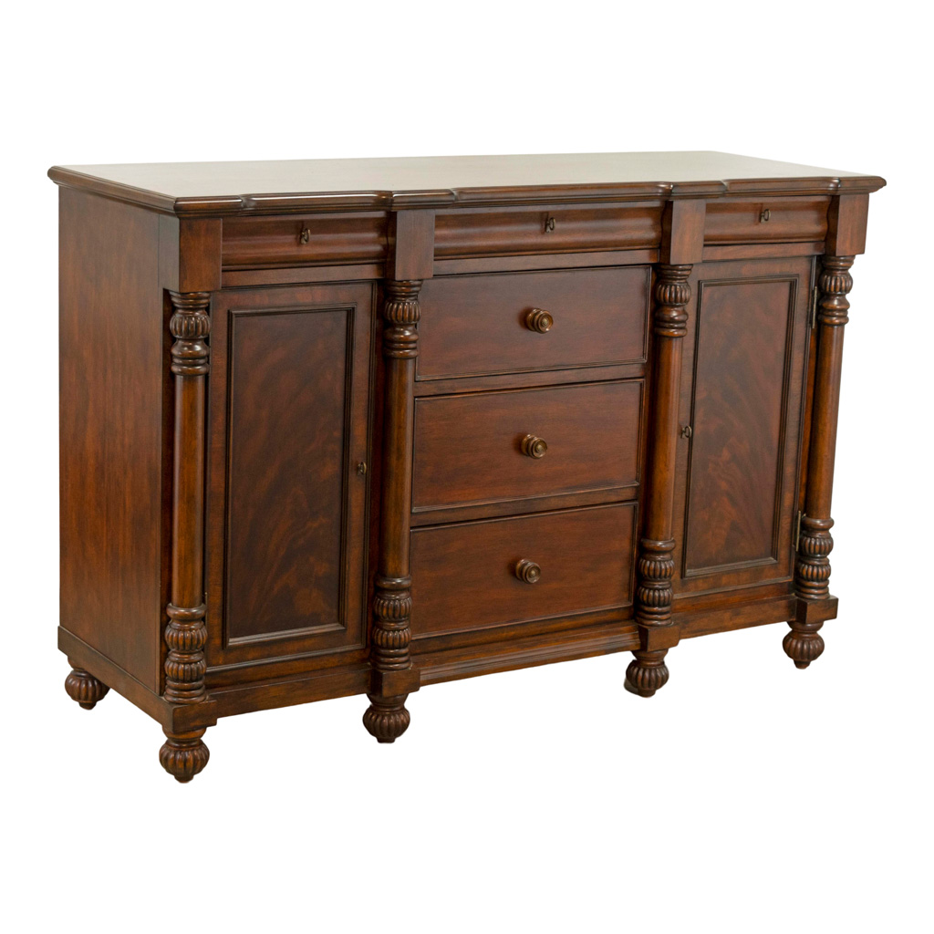 Antique Inlaid Flame Mahogany Sideboard | Grandview Mercantile