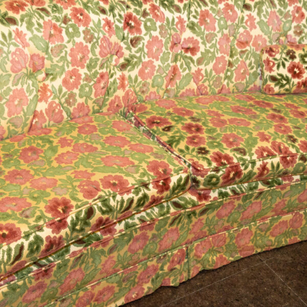 Vintage Sofa in Floral Flocked Velvet - Image 6