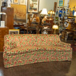 Vintage Sofa in Floral Flocked Velvet - Image 7