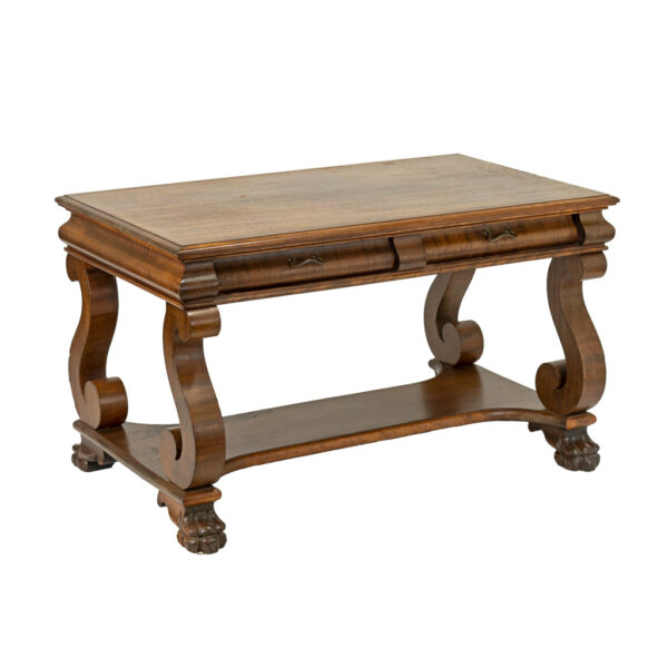 Antique Empire Mahogany 2 Drawer Library Table | Grandview Mercantile