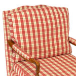 Armchair and Ottoman in Pink, Ivory, and Green Plaid - Image 2