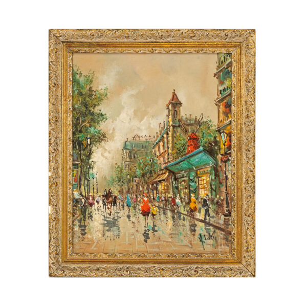 ANTONIO DEVITY (1901-1993) Original Oil on Canvas of a French Street Scene - Image 1