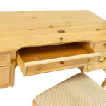 LEXINGTON Pine 5 Drawer Desk with Matching Chair - Image 4