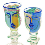 Set of 3 WILLIAM BERNSTEIN (1945-) Signed Goblets - Image 4