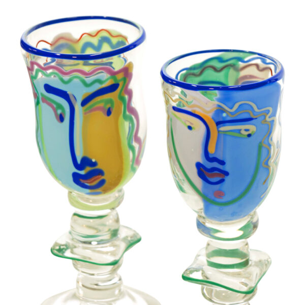 Set of 3 WILLIAM BERNSTEIN (1945-) Signed Goblets - Image 4
