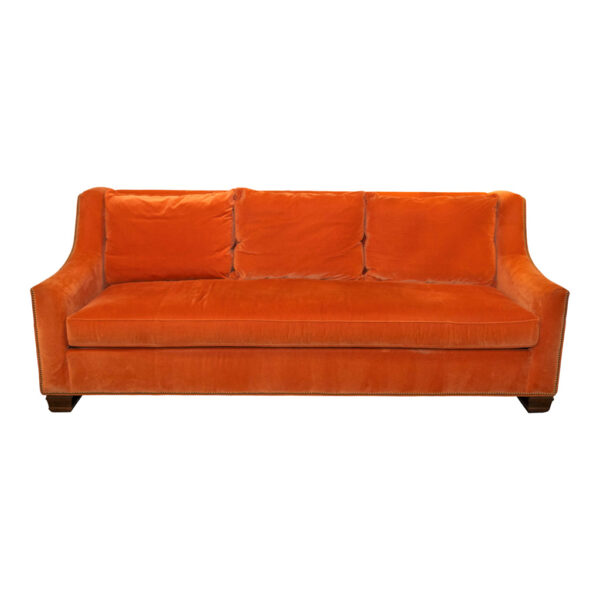 HICKORY CHAIR Bench Seat Sofa in Coral - Image 1