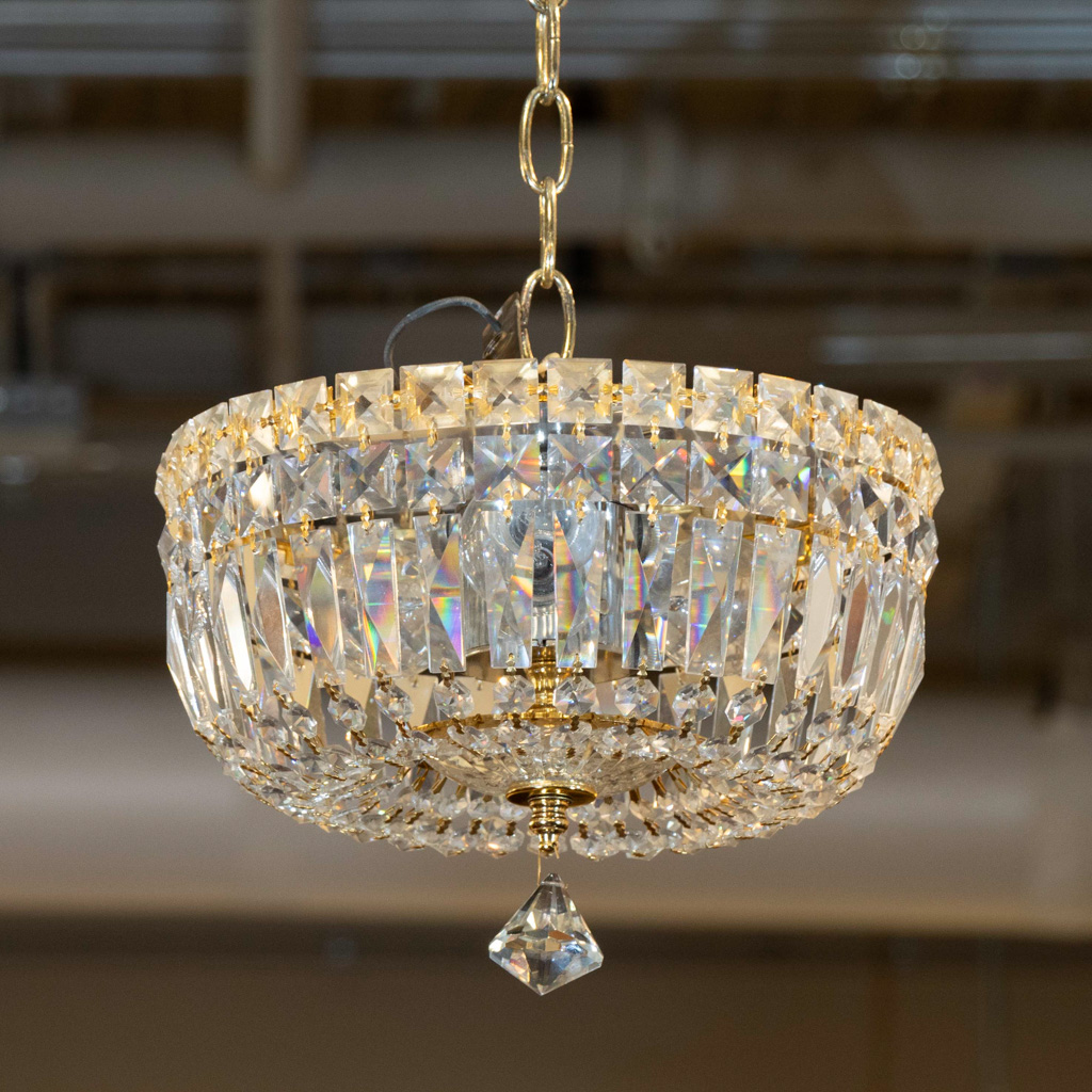 Small Crystal Flush Mount Chandelier