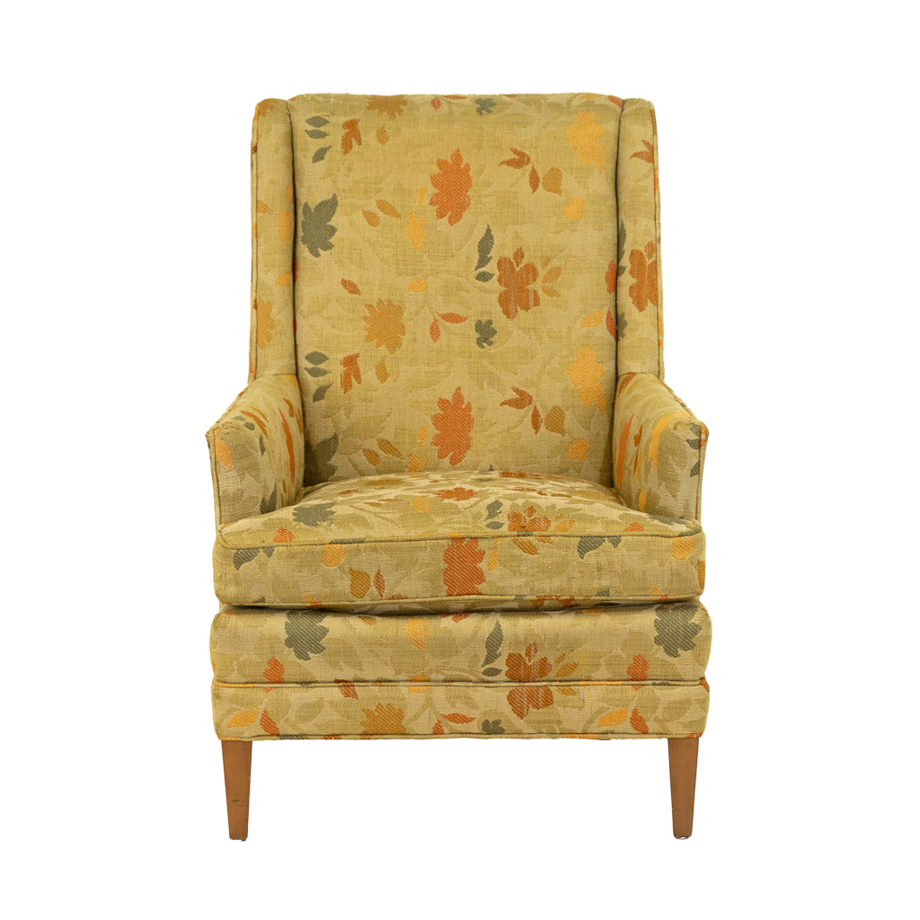 HENREDON Armchair in Gold Foliate Upholstery