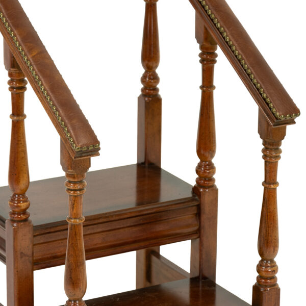 PULASKI English Regency Mahogany and Leather Library Steps - Image 2