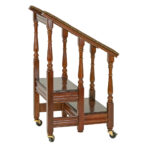 PULASKI English Regency Mahogany and Leather Library Steps - Image 4