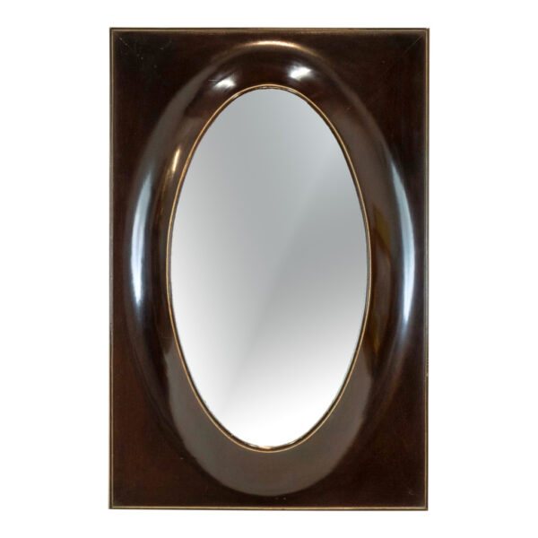 BARBARA BARRY for BAKER Oval Mirror in Sculptural Frame - Image 1