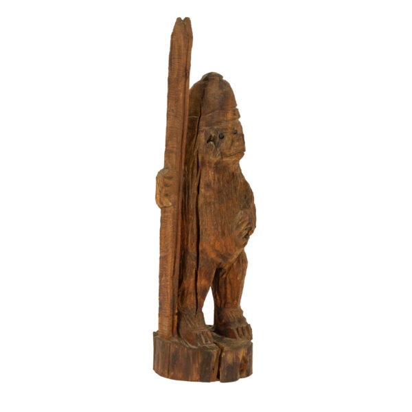 Vintage Carved Wood Bear Sculpture - Image 2