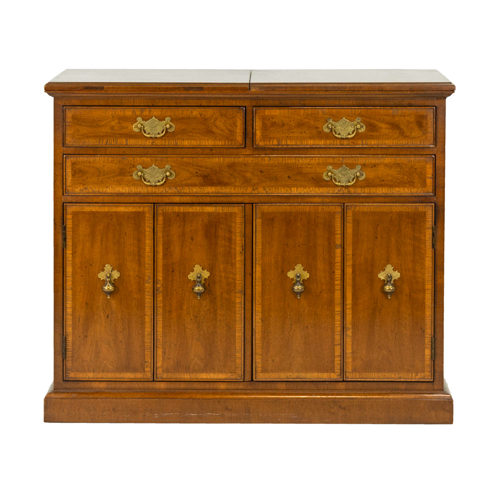 HENREDON Georgian Banded Mahogany Flip Top Server | Grandview