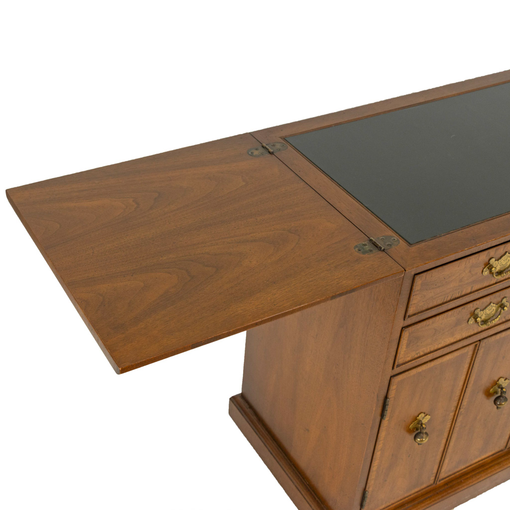 HENREDON Georgian Banded Mahogany Flip Top Server | Grandview