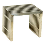 Polished Stainless Steel Slatted Side Table