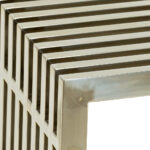 Polished Stainless Steel Slatted Side Table - Image 2