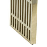 Polished Stainless Steel Slatted Side Table - Image 4