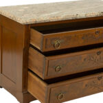 Antique Eastlake Victorian Burl Walnut 3 Drawer Chest with Marble Top - Image 4