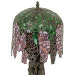 Vintage “Three Graces” Table Lamp with Wisteria Stained Glass Shade - Image 2