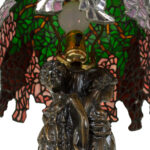 Vintage “Three Graces” Table Lamp with Wisteria Stained Glass Shade - Image 3