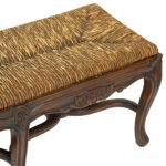 Vintage French Provincial Bench with Rush Seat - Image 3