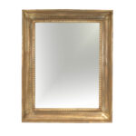 LABARGE Mirror with Gold Crackle Finish and Beaded Inset