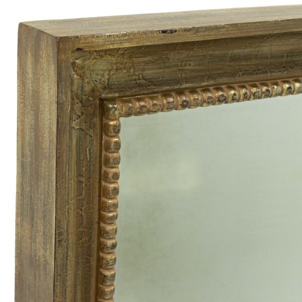 LABARGE Mirror with Gold Crackle Finish and Beaded Inset - Image 2