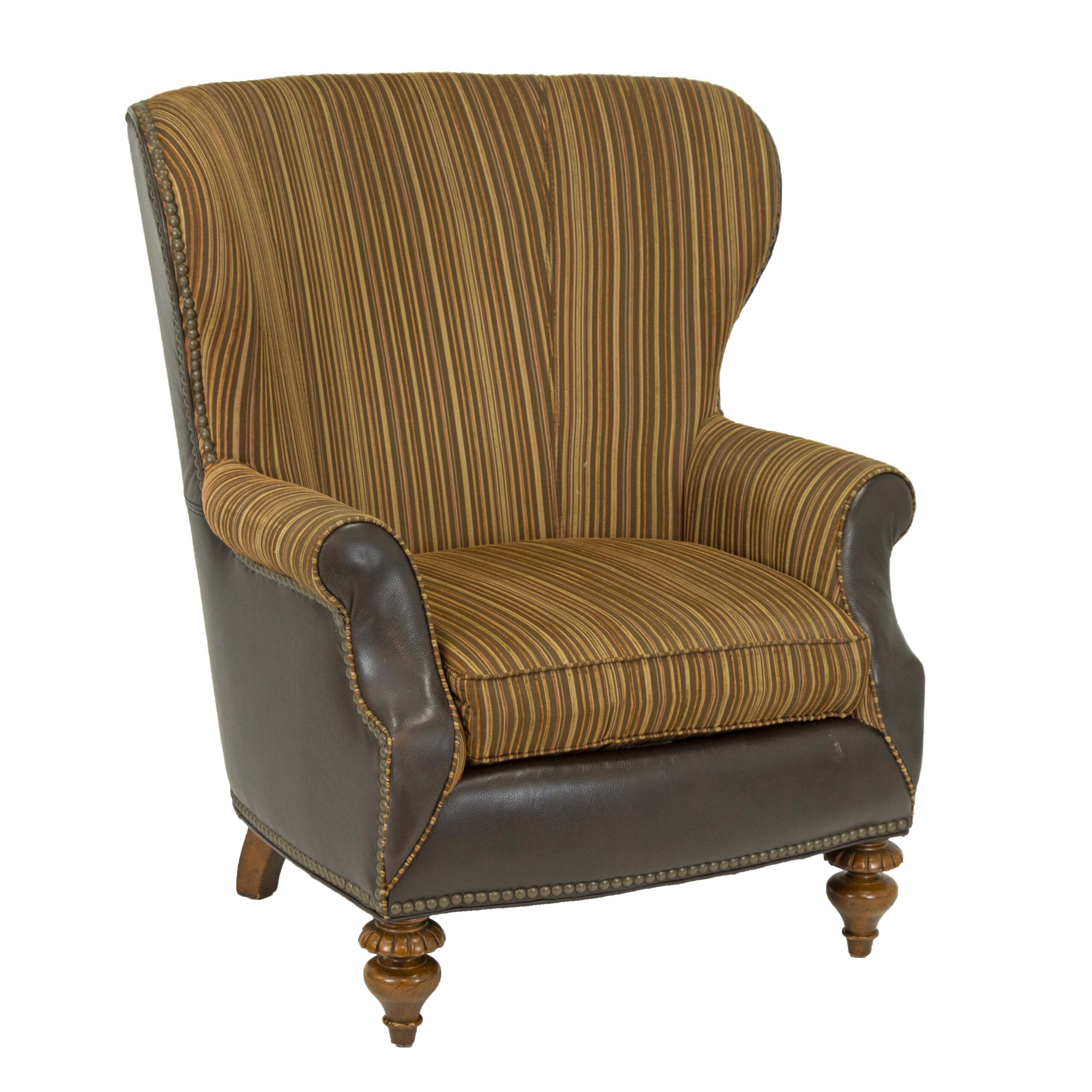 WILLIAM DECONSTRUCTED WING CHAIR (Leather seat cushion) - NEYSHABOUR Woven  Fabric - Furniture - Products