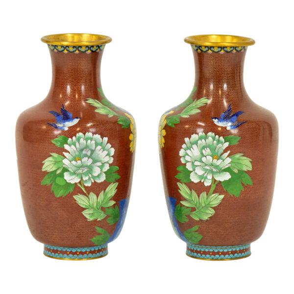 Pair of Cloisonné Vases - Image 2